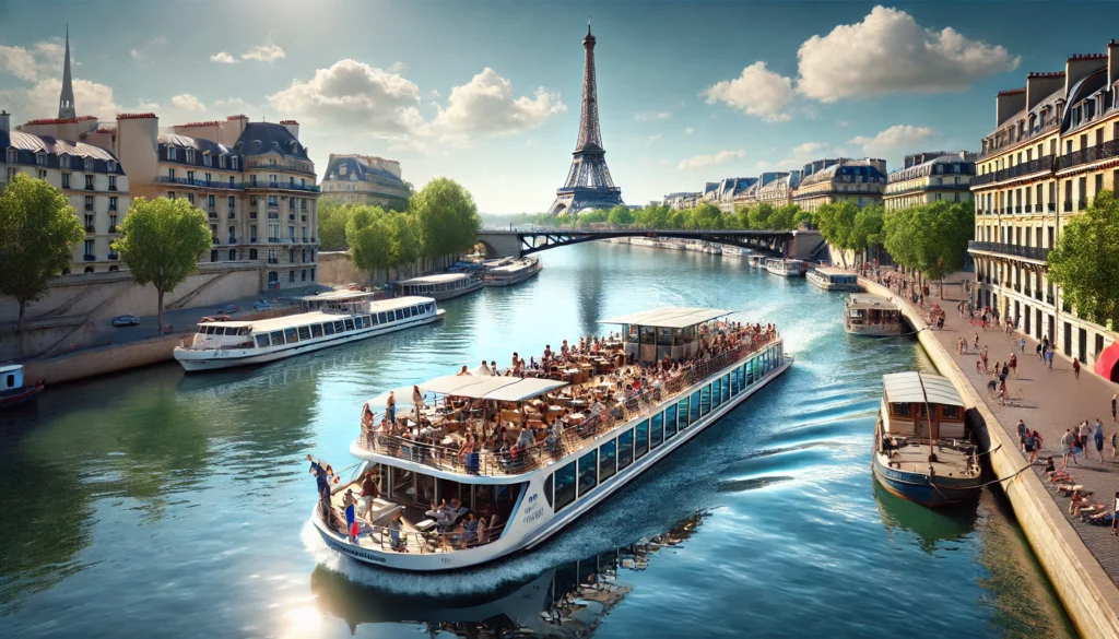 péniche sur la seine-ballade en bateau à paris - navigation touristique 