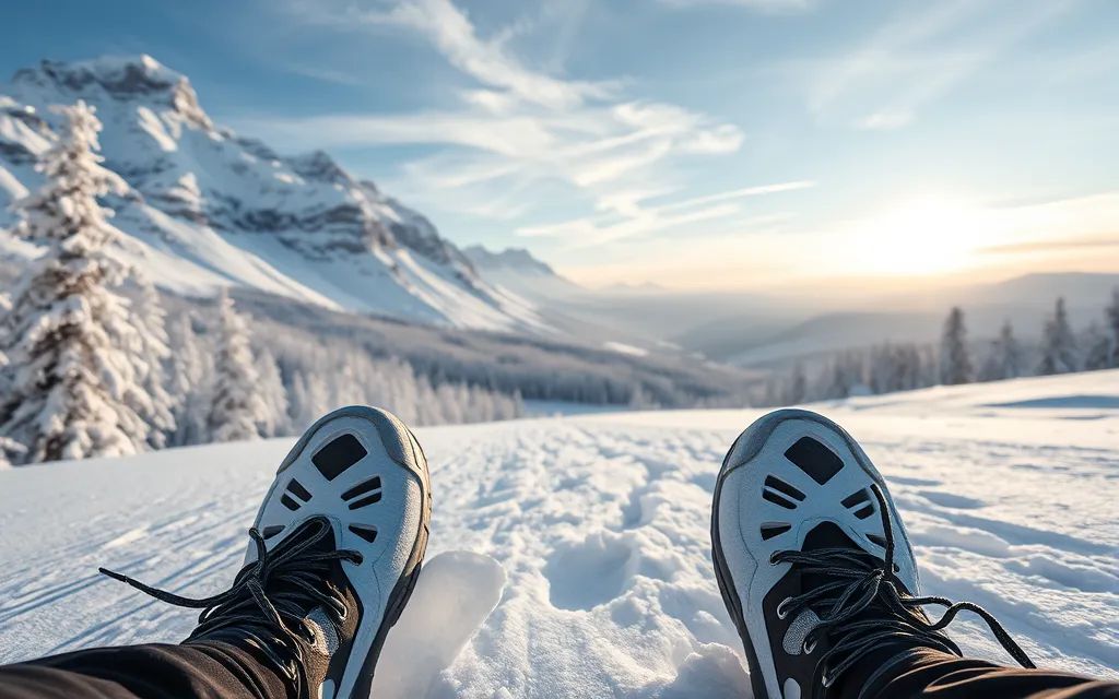 randonnée dans la nature- paysage montagne -neige